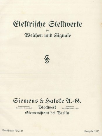oben der Titel, darunter SH-Logo, unten Siemens & Halske A.=G. Blockwerk Siemensstadt bei Berlin