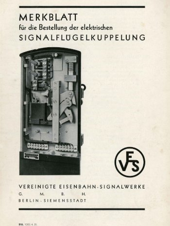 Foto einer geöffneten Signalflügelkupplung, rechts unten VES-Symbol